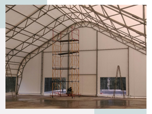 Шатровые ангары в Лангепасе